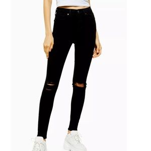 Topshop Black Wash Ripped Jamie Skinny Jeans